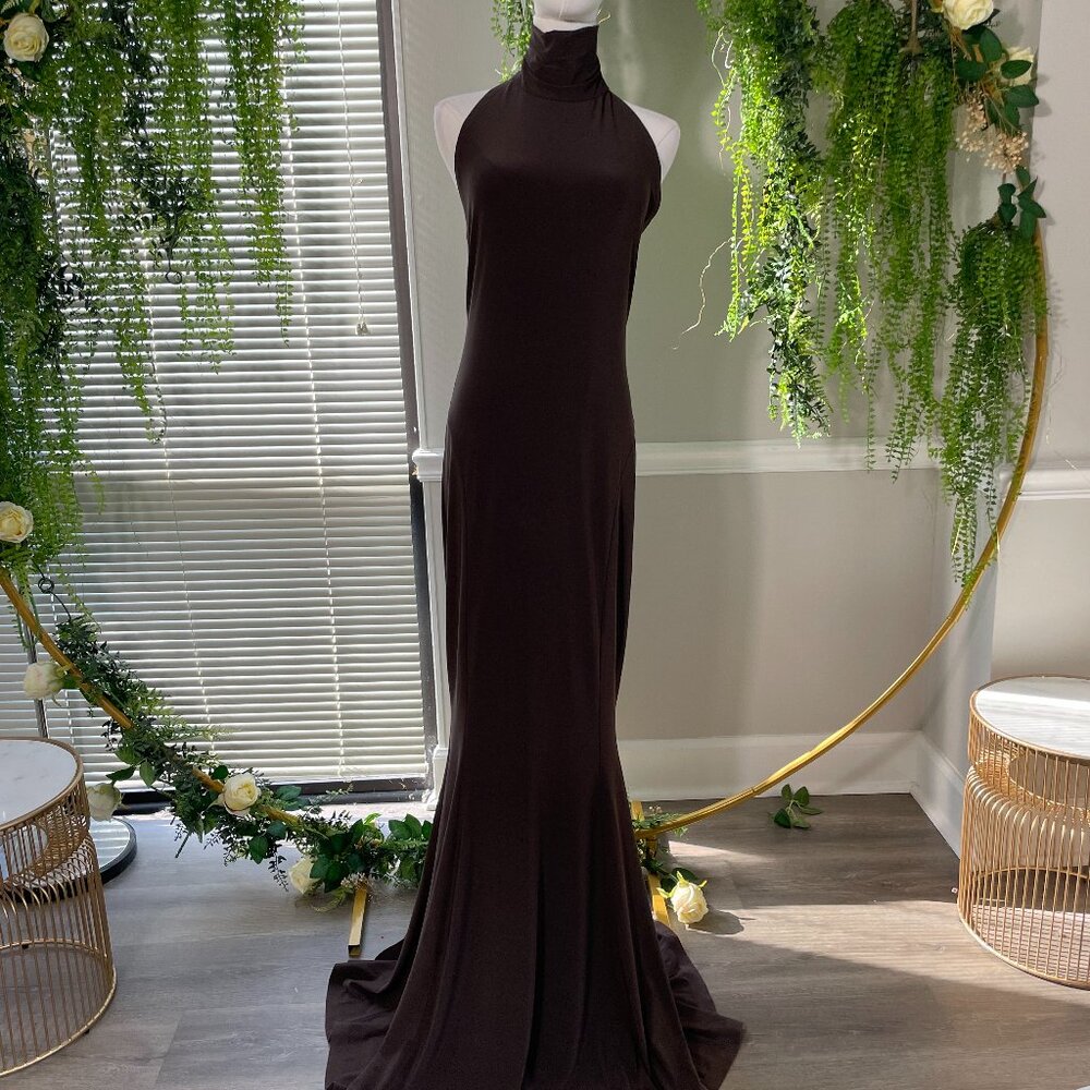 Norma Kamali | Halter Turtle Fishtail Gown